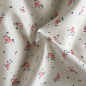 tissu coton oeko-tex à petites fleurs et semis de pois